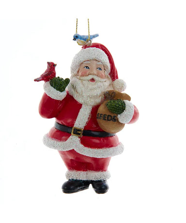 Santa With Birds Ornament