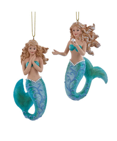 Undersea Blue & Green Mermaid Ornament - Single, Various Styles