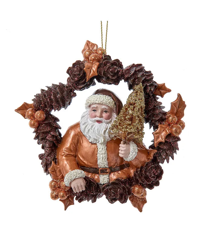 Enchanted Forest Santa Ornament