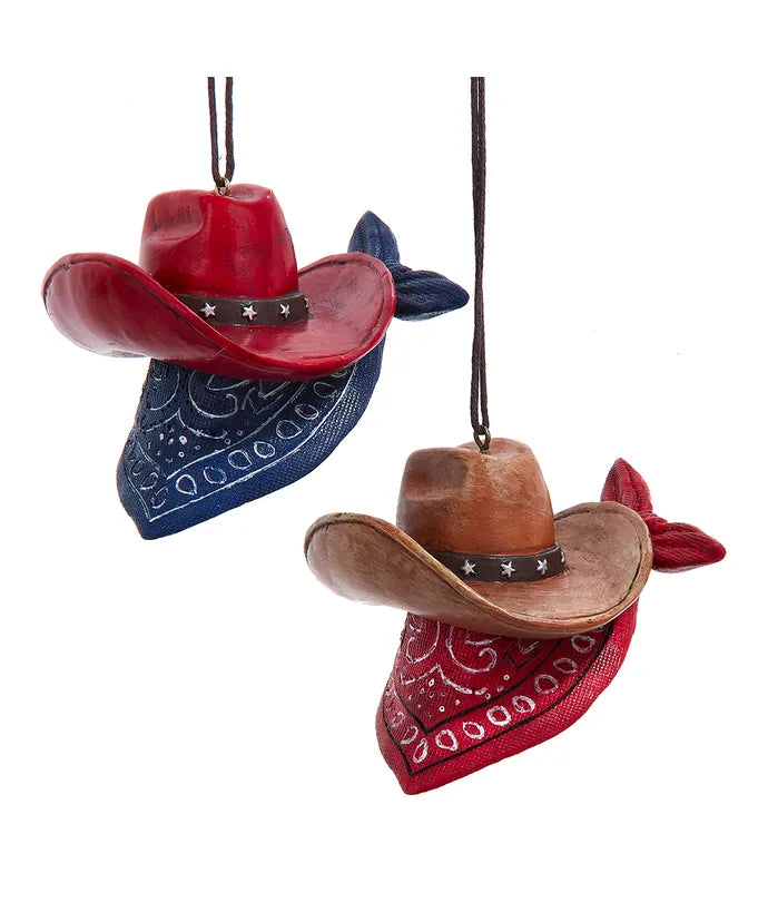 Cowboy Hat with Bandana Ornament - Single, Various Styles