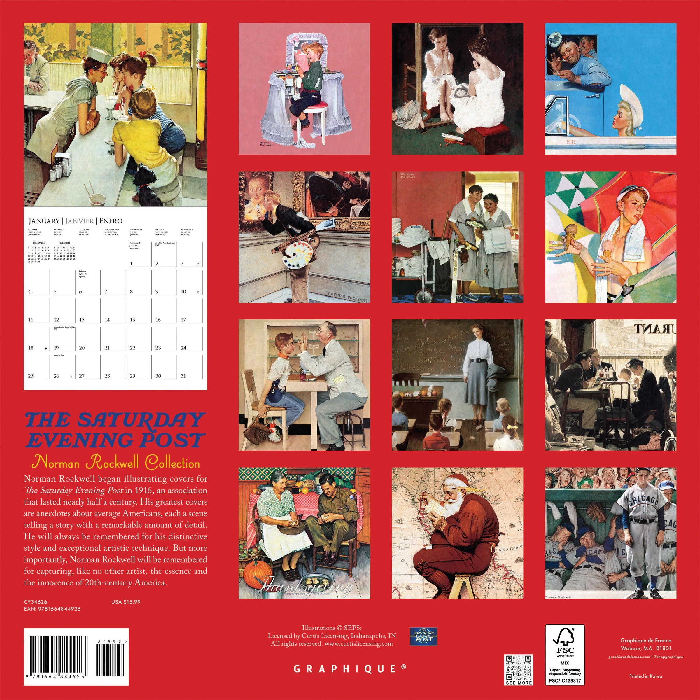 The Saturday Evening Post 2026 Wall Calendar