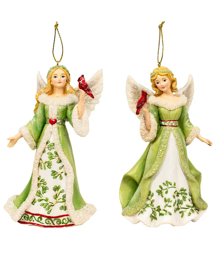 Mistletoe Angel Ornament - (Single) Various Options