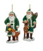 Winter Green Santa With Deer or Fox Ornament - (Single) Various Options