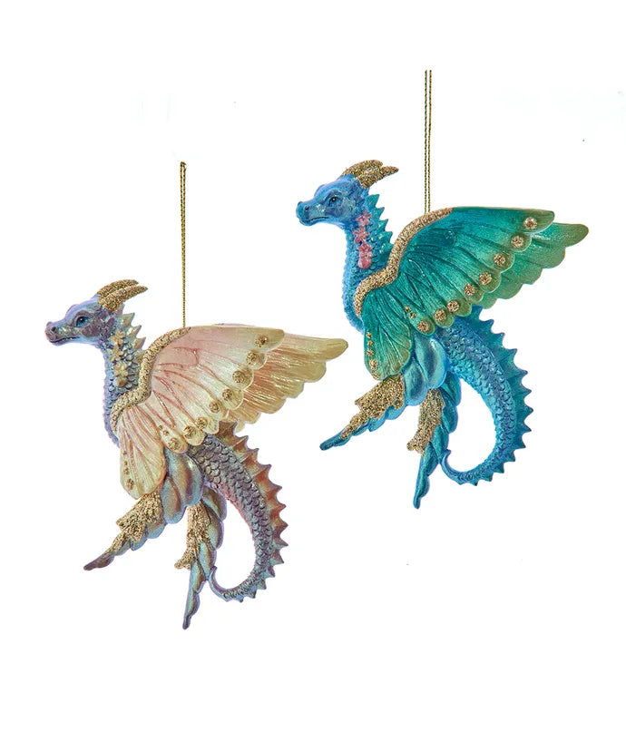Dragon With Butterfly Wings Ornament - (Single) Various Options