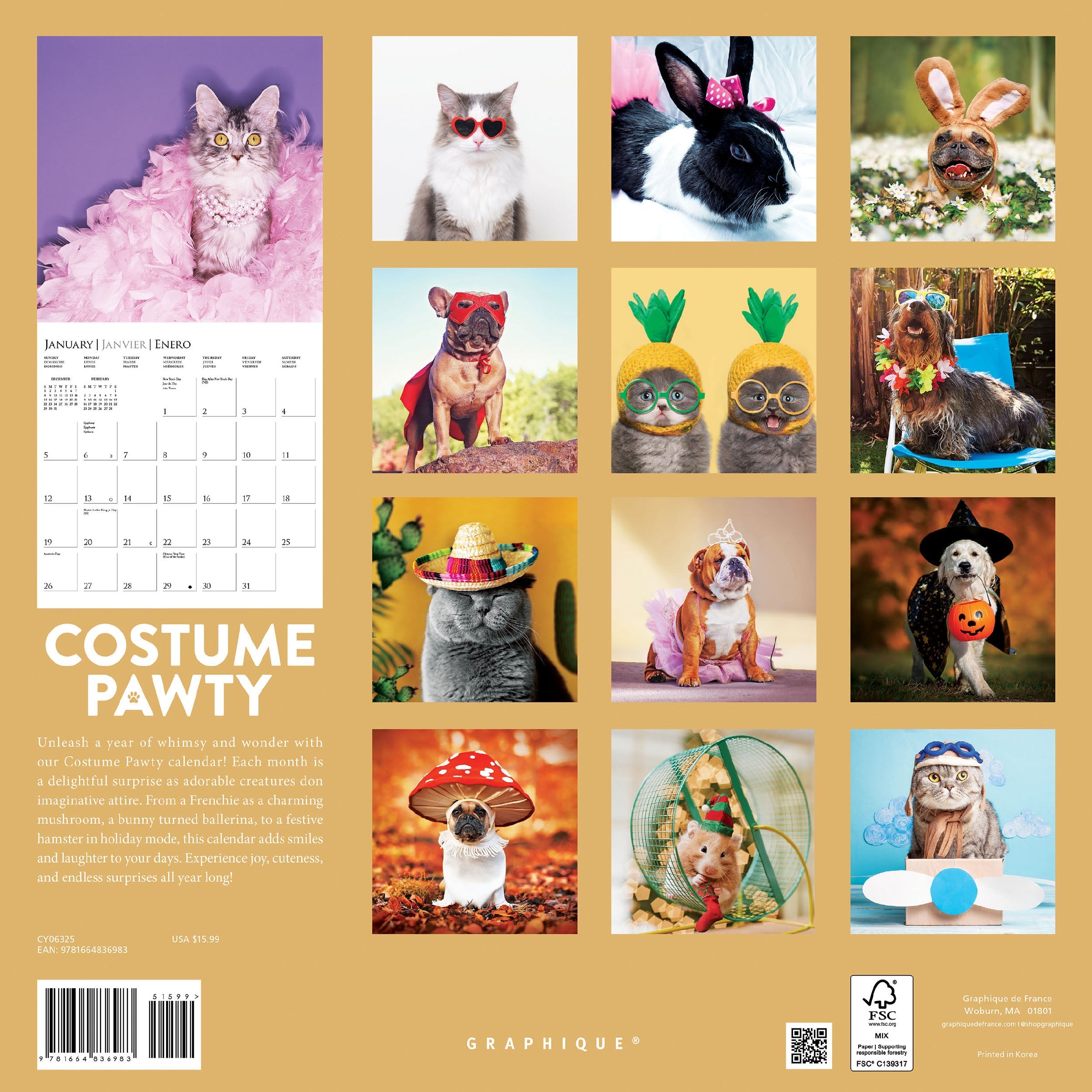 Costume Pawty 2025 Wall Calendar    