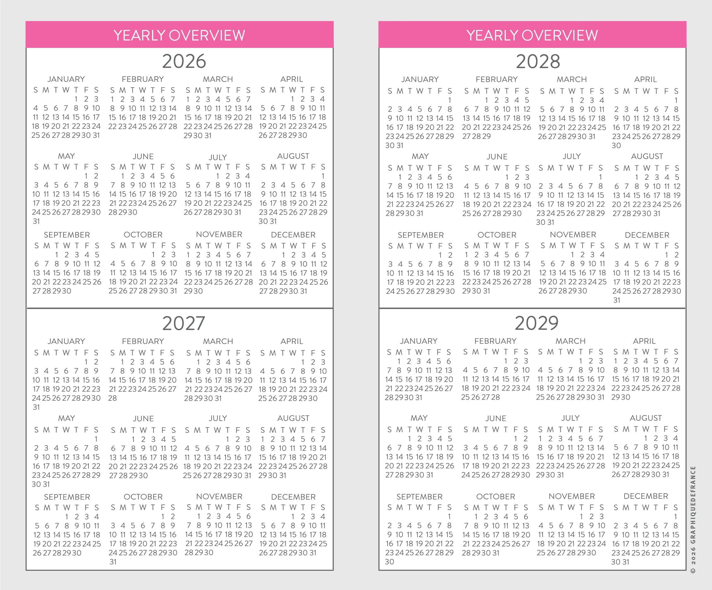 GRPH Happy Floral 2027-2028 Two-Year Pocket Planner