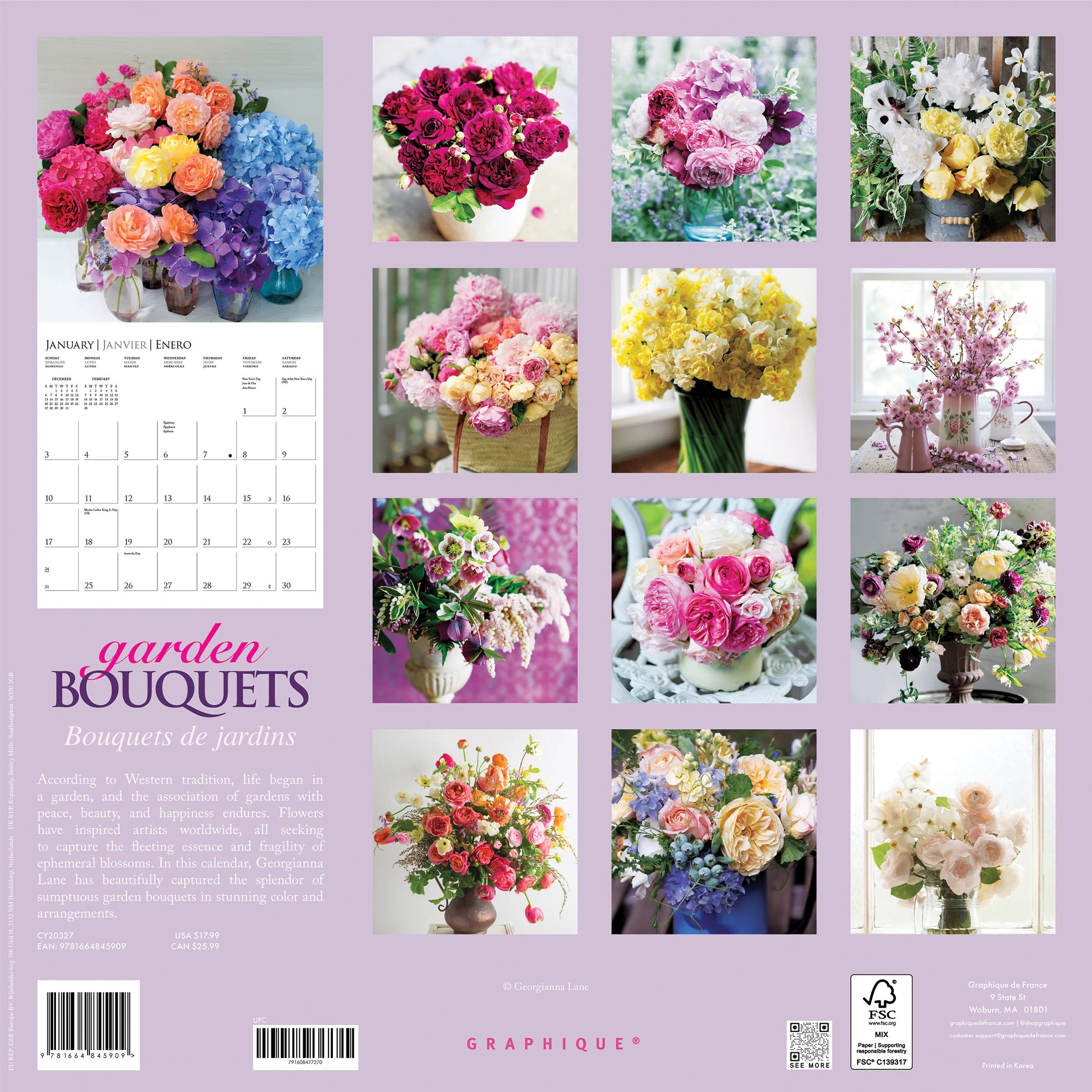 GRPH Garden Bouquets 2027 Wall Calendar