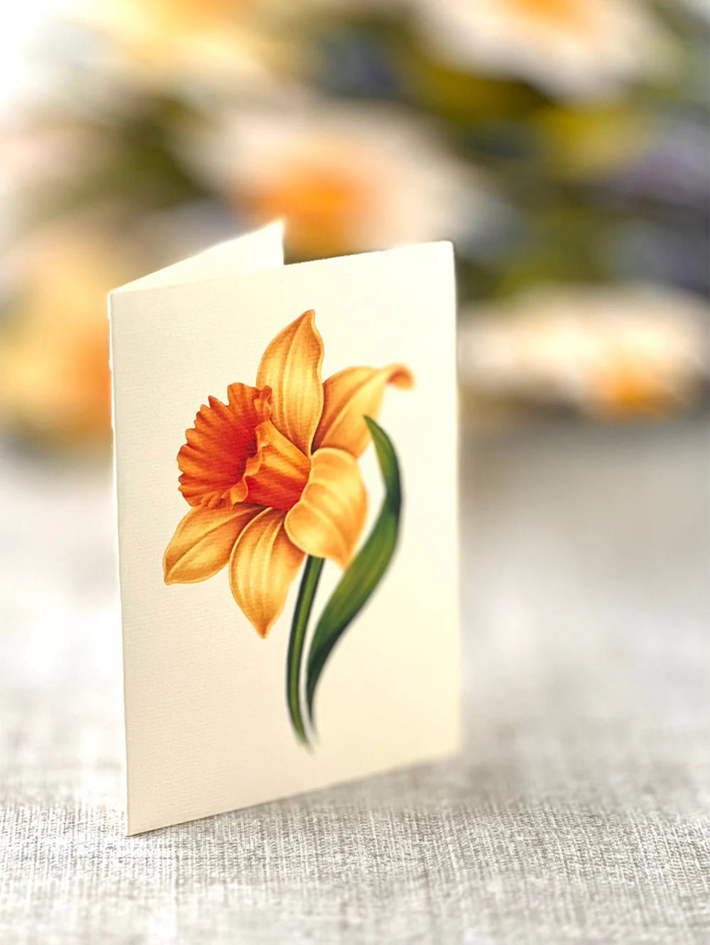 English Daffodils Pop Up Flower Bouquet Greeting Card    