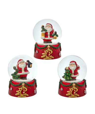 Santa 65mm Water Globe With Red Base (Single) Various Styles