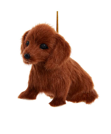 Plush Brown Dachshund Ornament