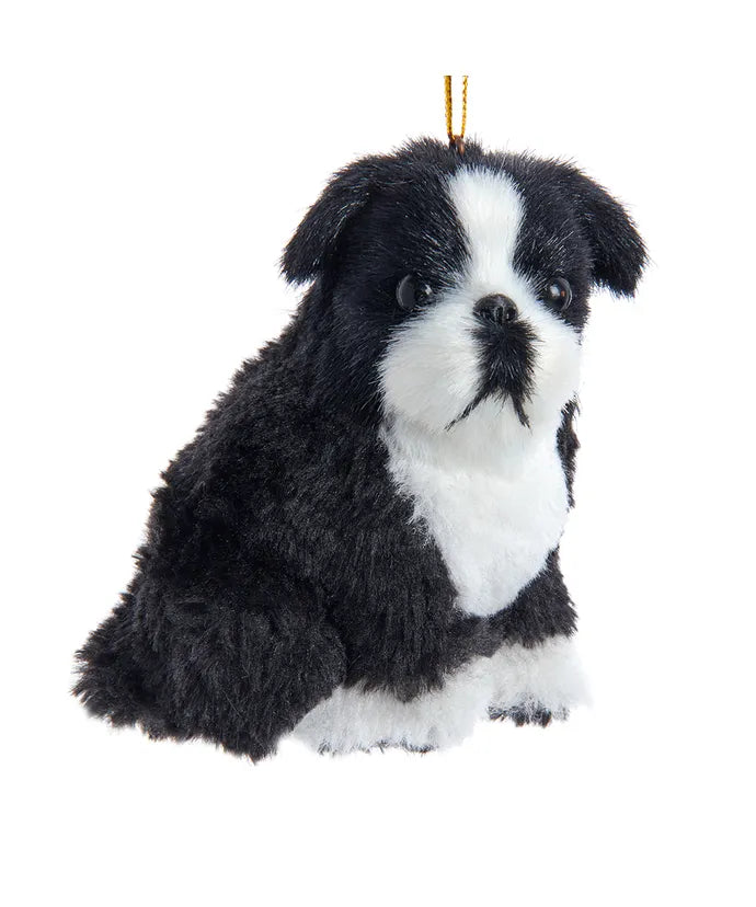 Plush Boston Terrier Ornament