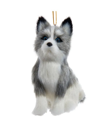 Plush Husky Ornament