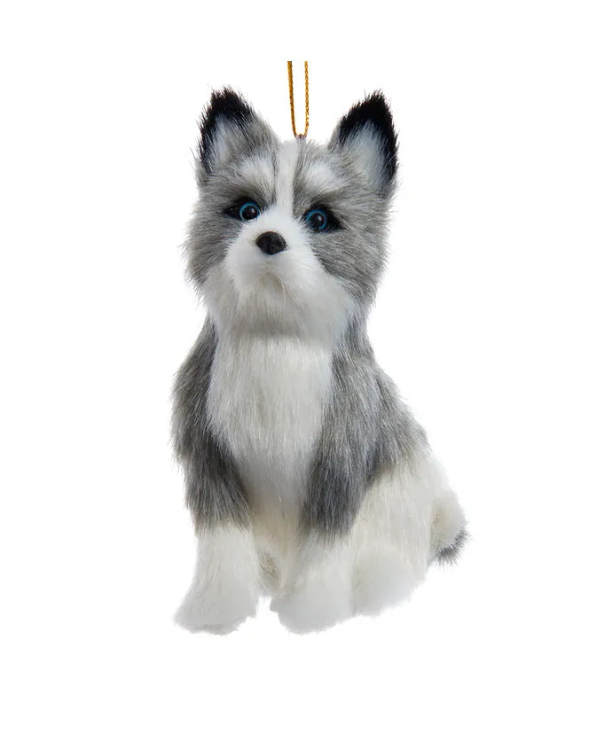 Plush Husky Ornament