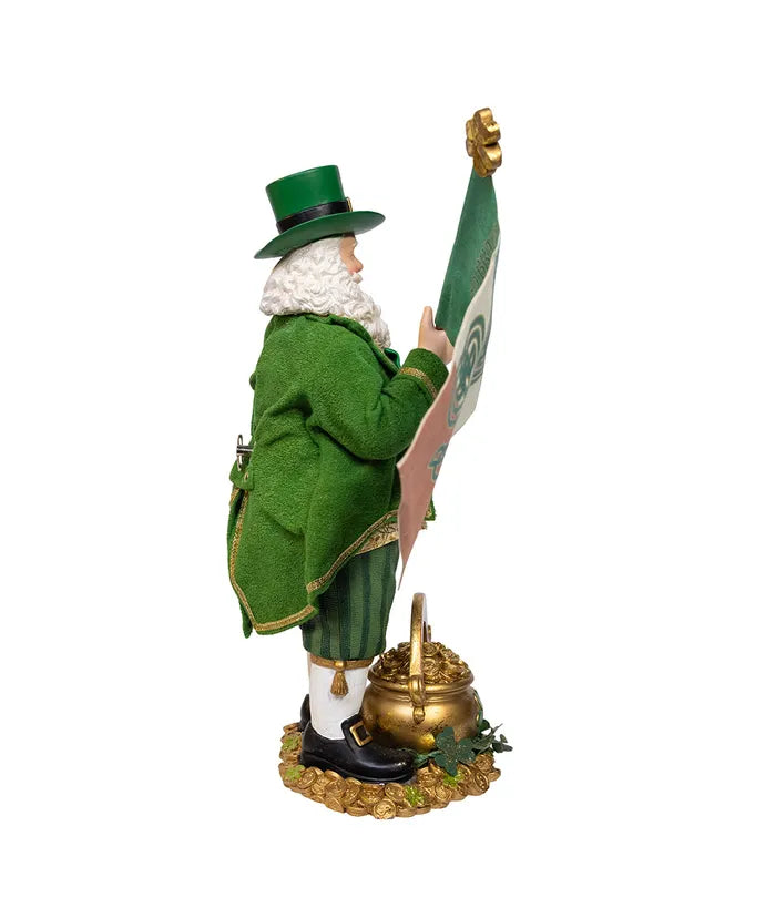 Musical 11" Irish Santa with Flag