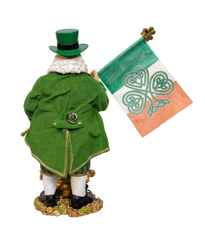 Musical 11" Irish Santa with Flag