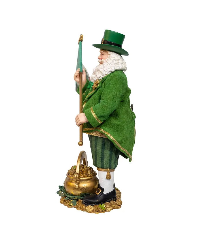 Musical 11" Irish Santa with Flag