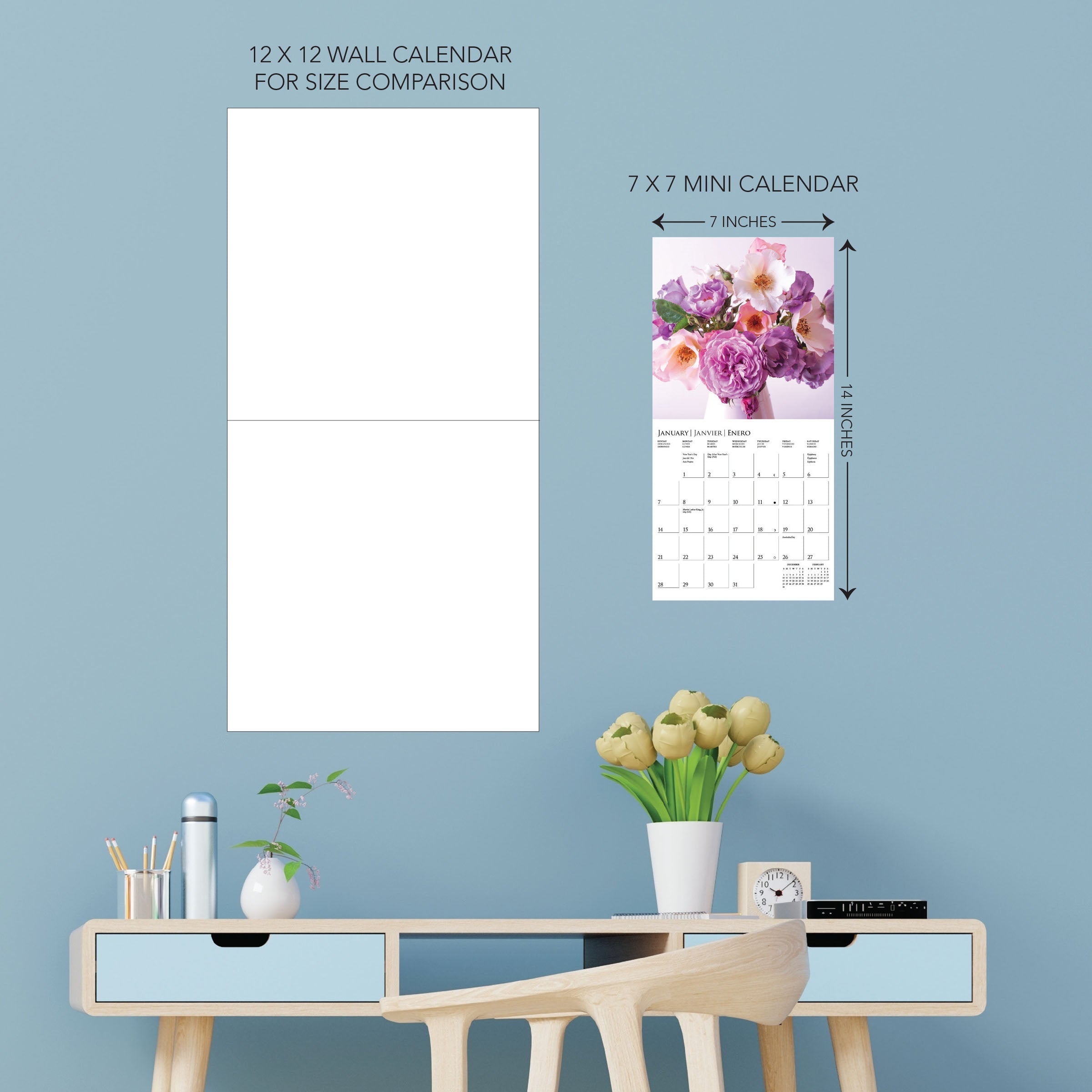 Garden Bouquets 2024 Mini Wall Calendar    
