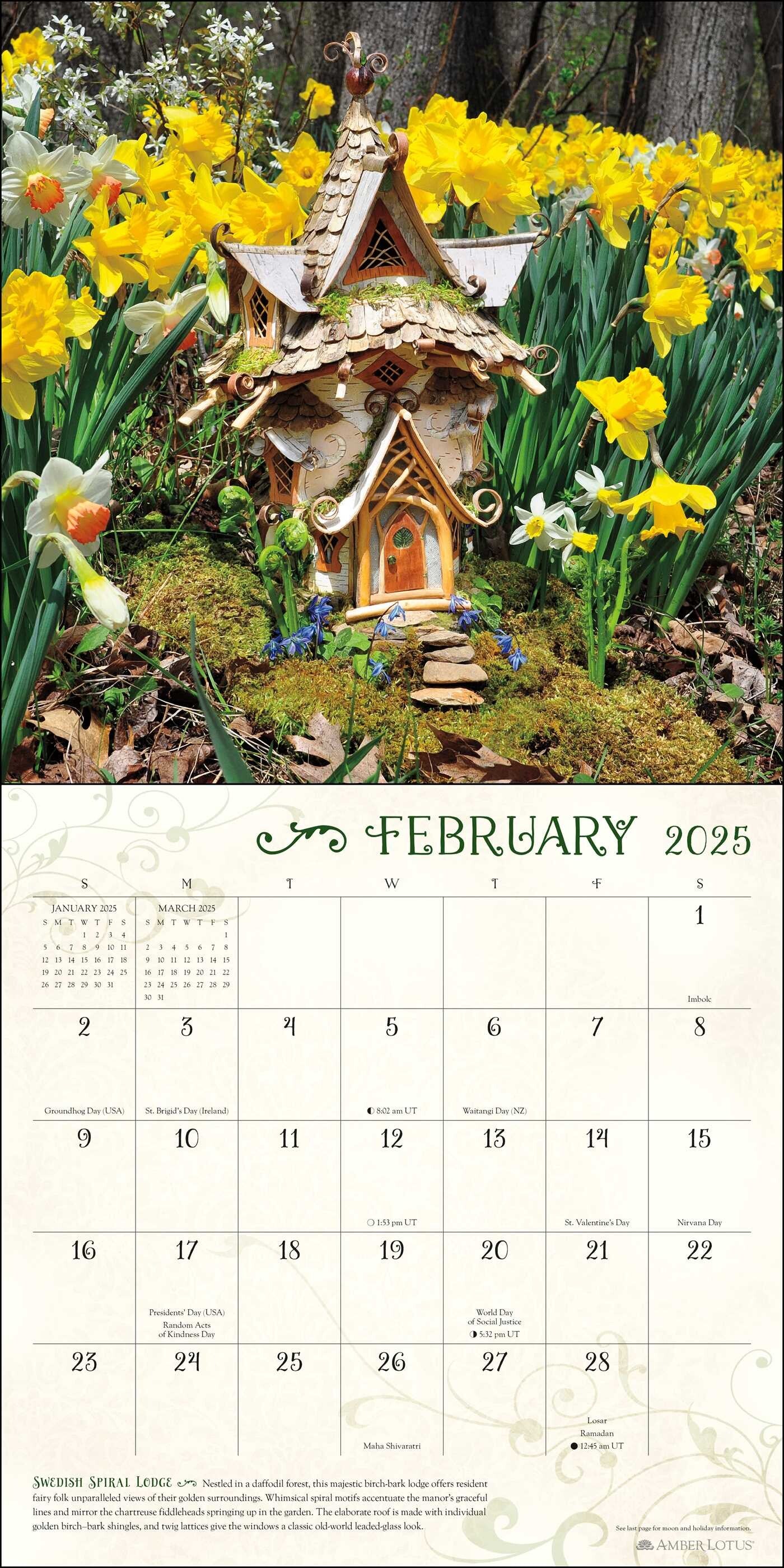 Fairy Houses 2025 Wall Calendar    