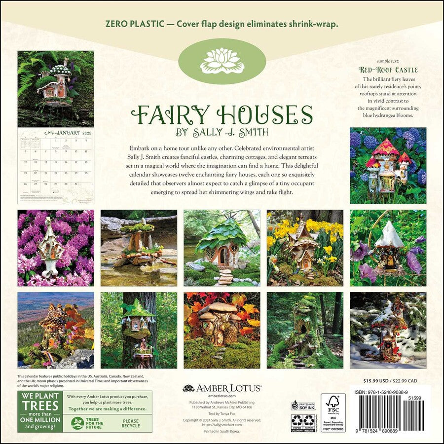 Fairy Houses 2025 Wall Calendar    