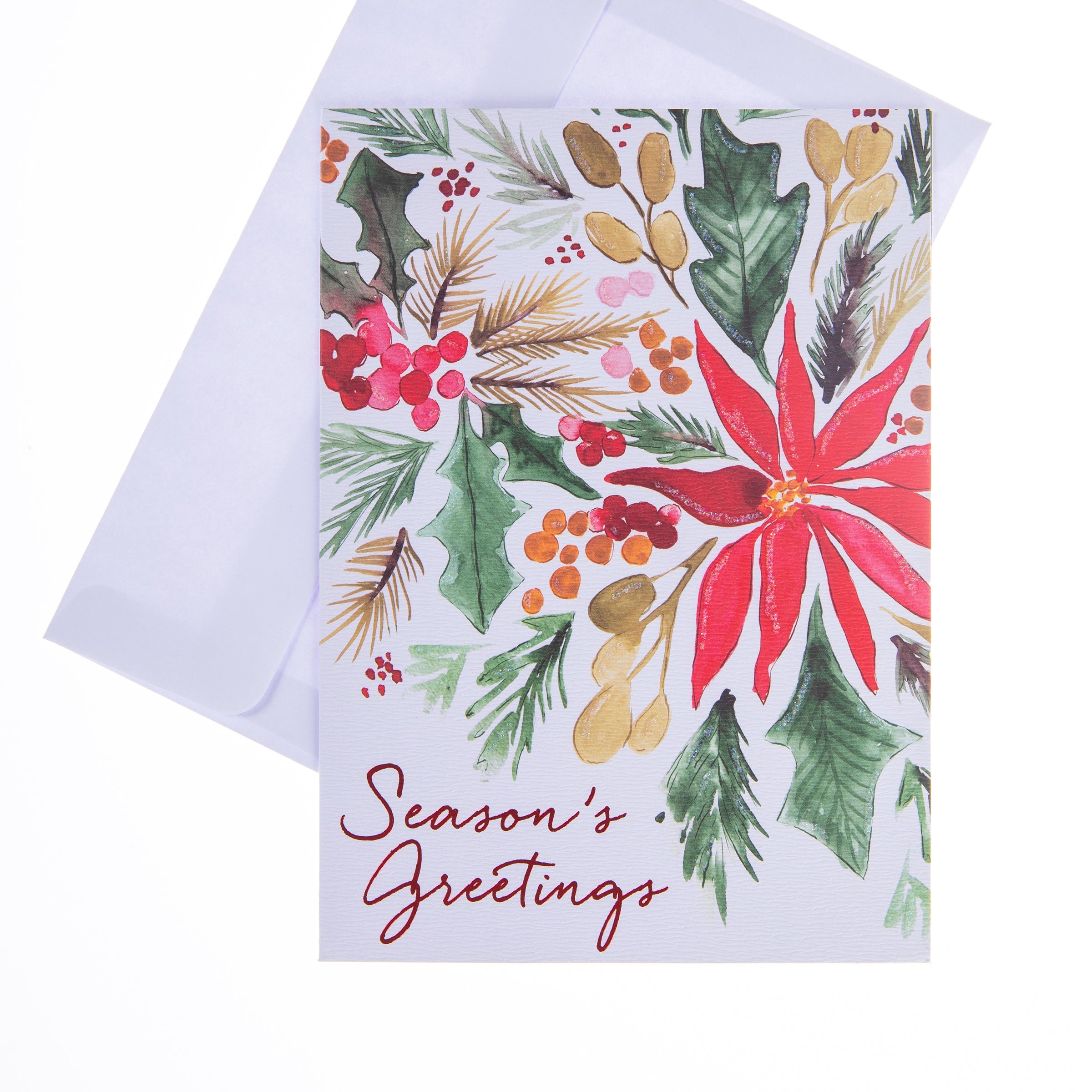 Poinsettia Large Boxed Holiday Cards    