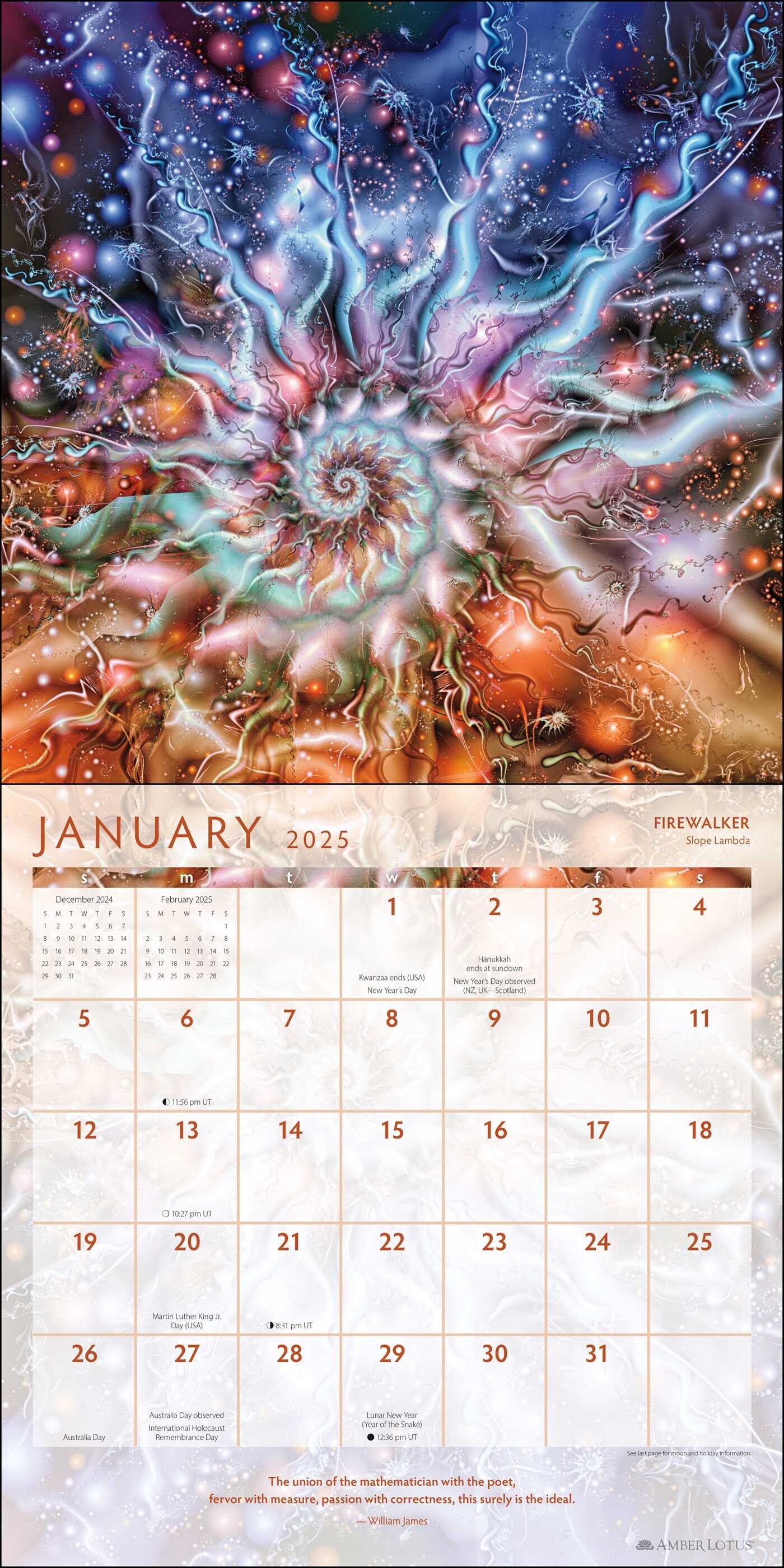 Fractal Cosmos 2025 Wall Calendar    