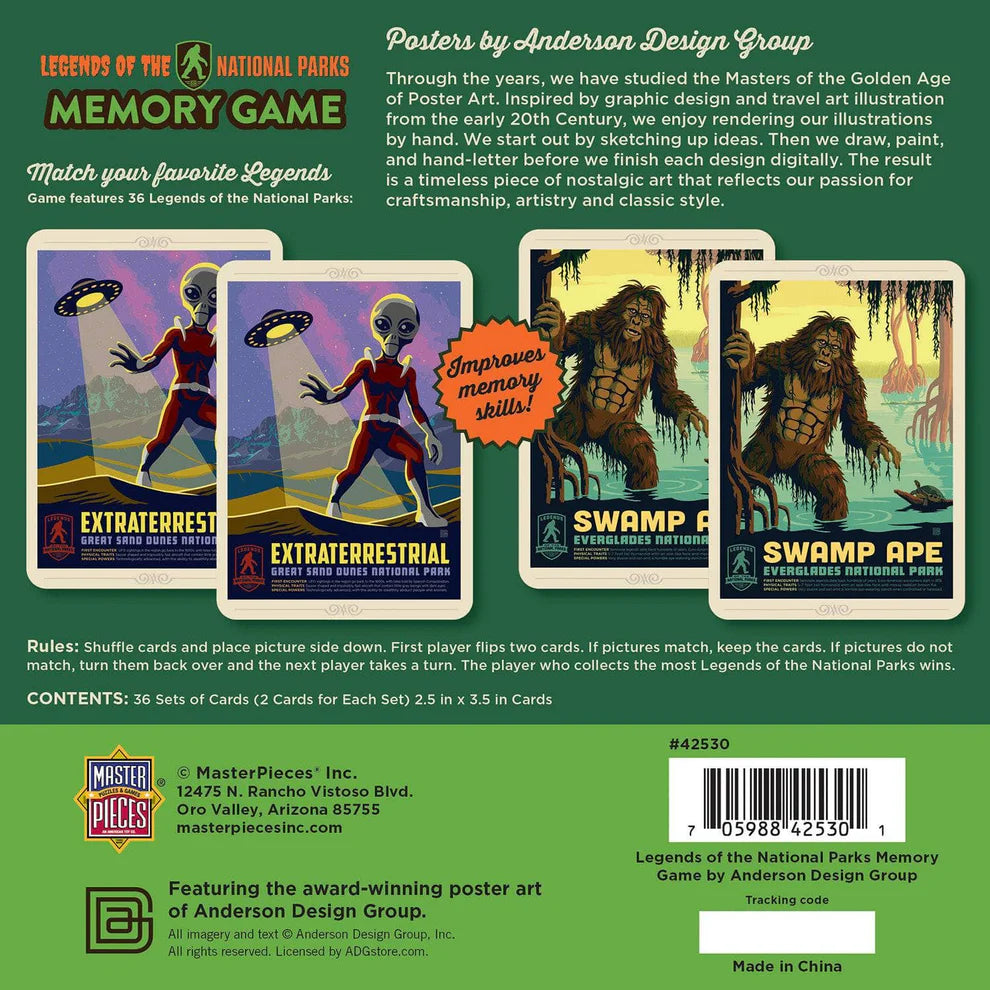 Legends of The National Parks Memory Game