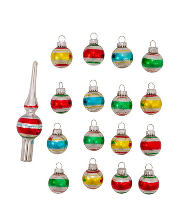 Early Years 30mm Glass Ornaments with Tree Topper - Box Set of 17