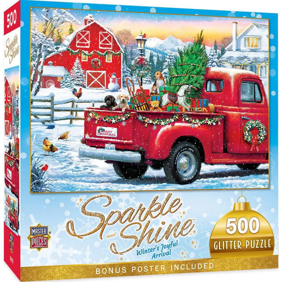 Winter's Joyful Arrival 500 Piece Glitter Sparkle and Shine Puzzle