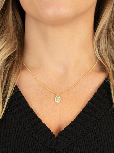 Holly Yashi Gracie Oval Pendant Necklace - Opal and Gold