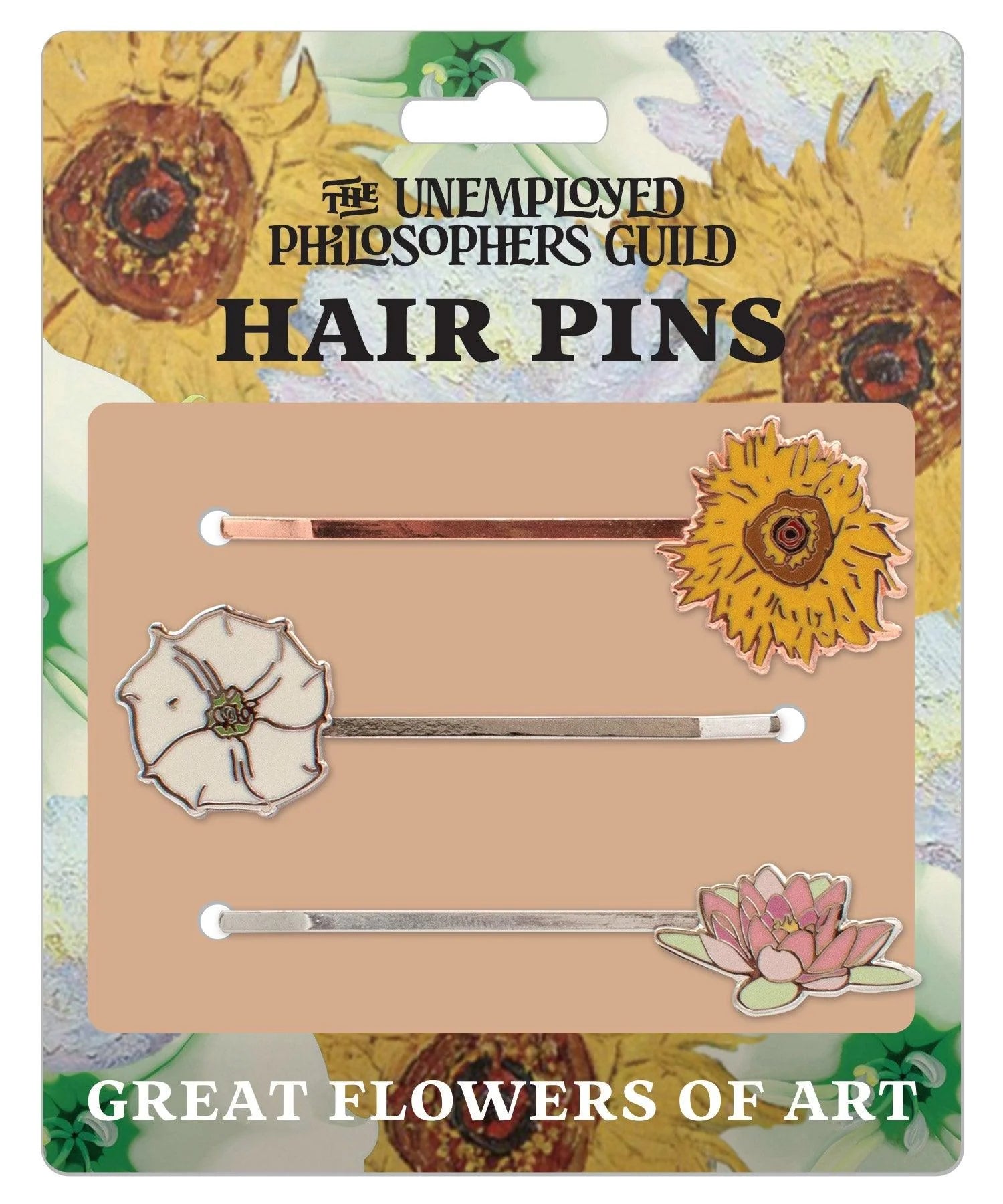 Great Flowers of Art Enamel Hair Pins