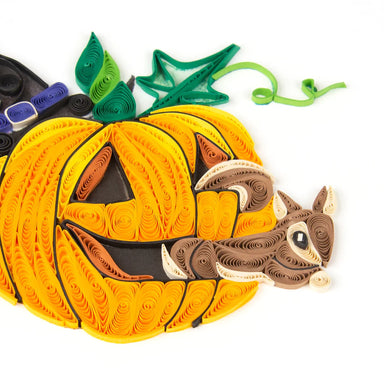 Squirrel In Jack-o'-Lantern Blank Quilling Card    