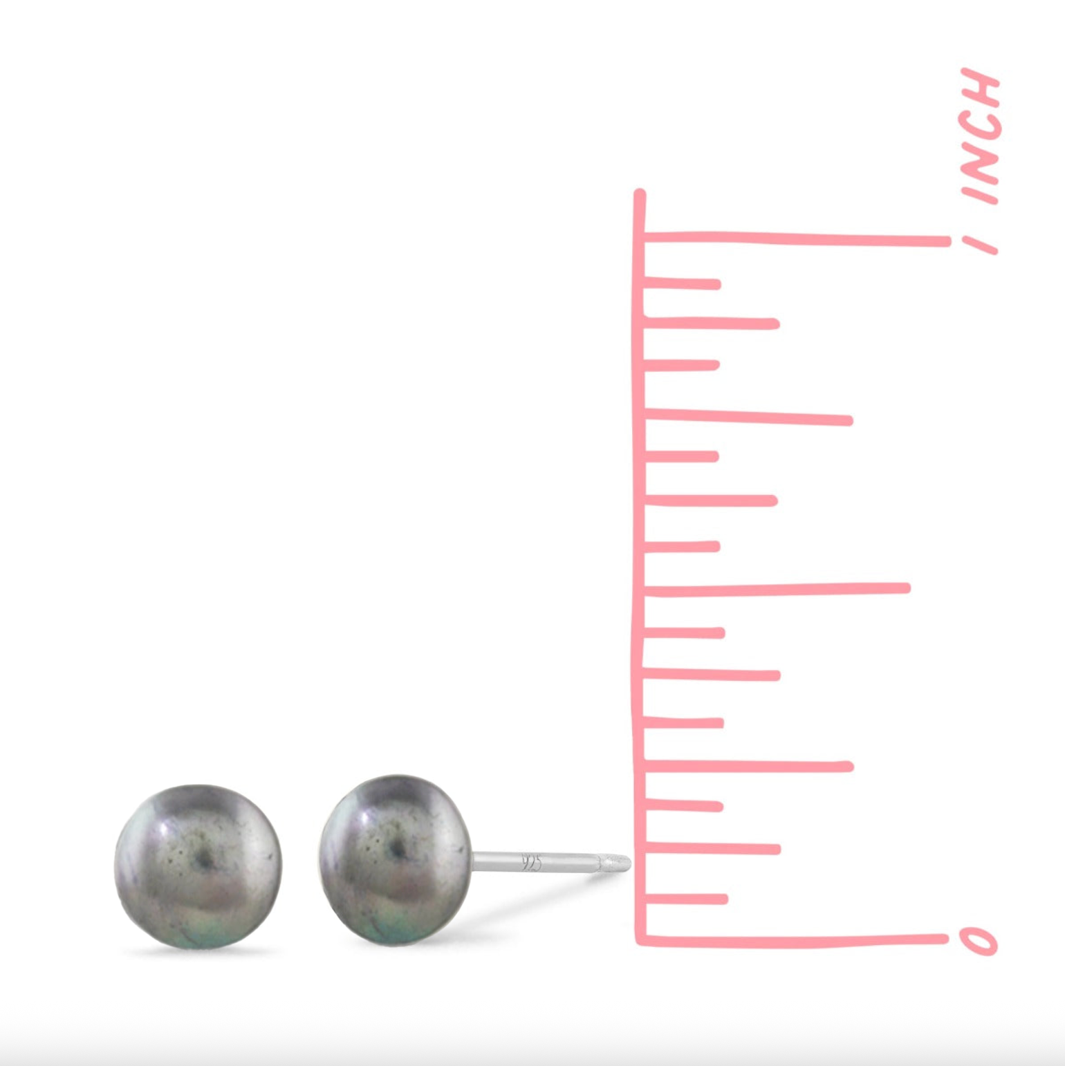Boma Grey Pearl Stud Earrings
