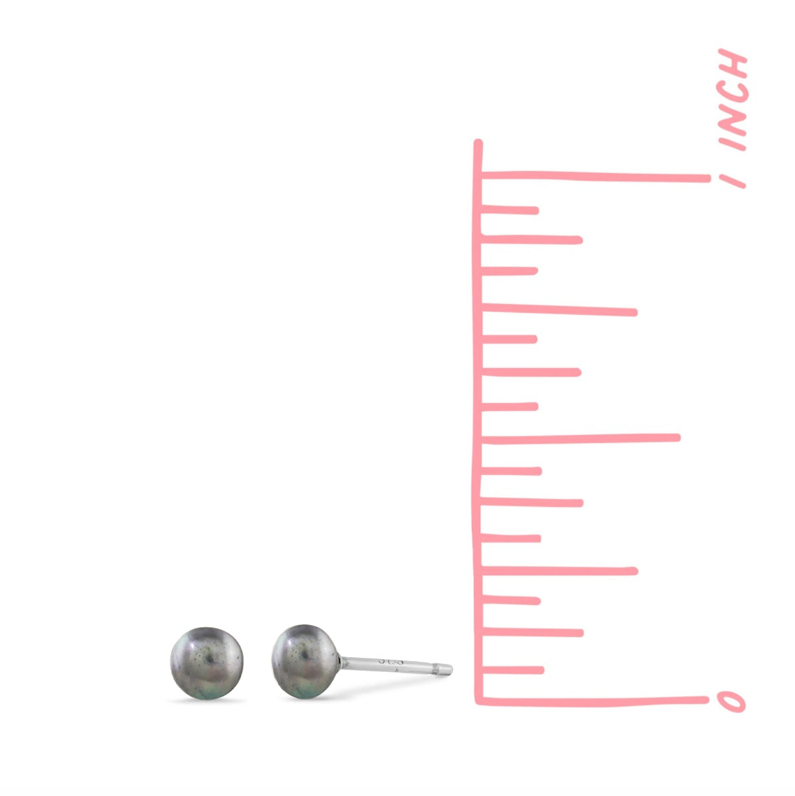 Boma Grey Pearl Stud Earrings