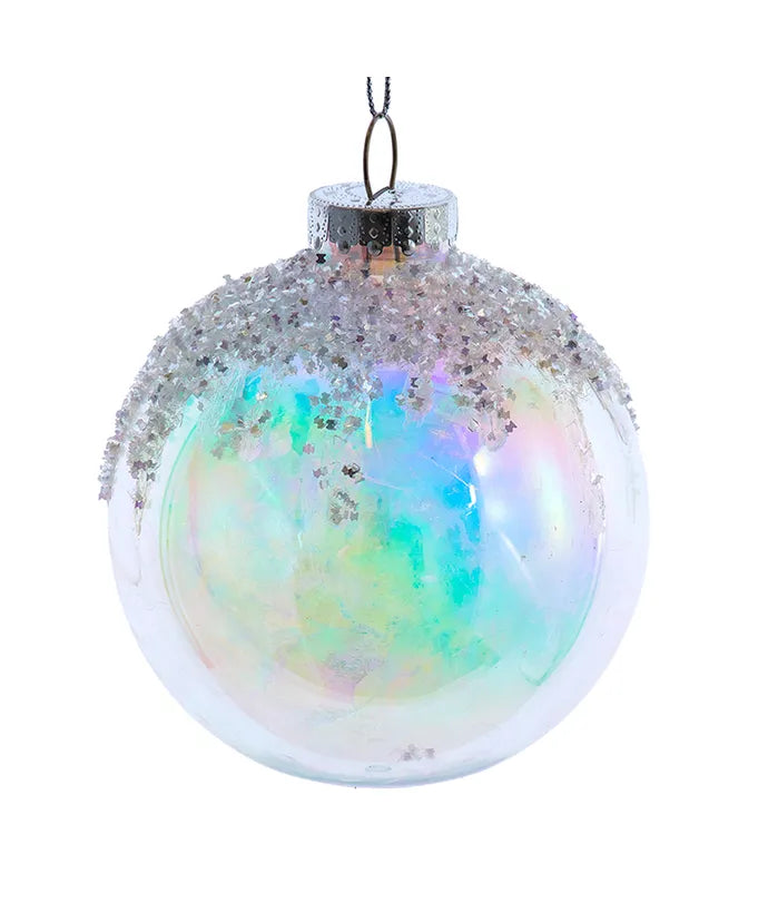 Glittered Iridescent 120mm Ball Ornament