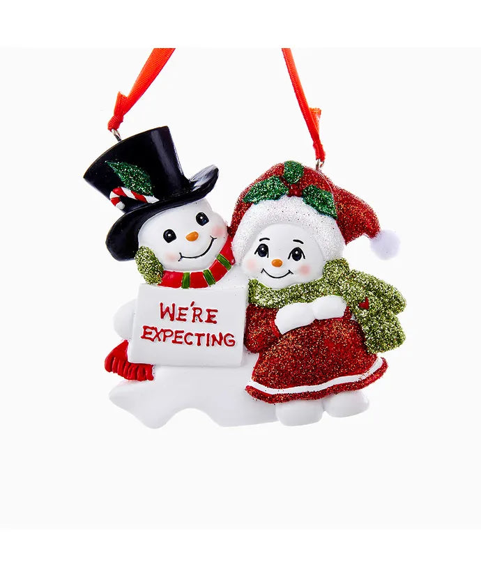 We're Expecting Snow Couple Ornament