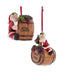 Wine Lover Santa With Wine Barrel Ornament - Single, Various Styles