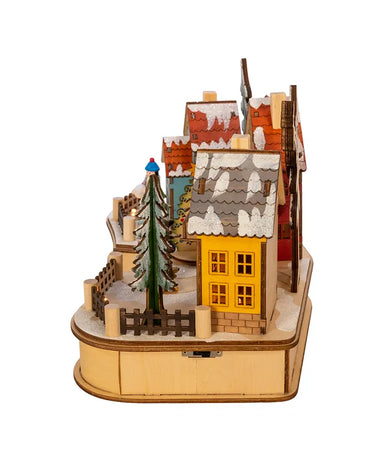 Wooden LED Musical Village House