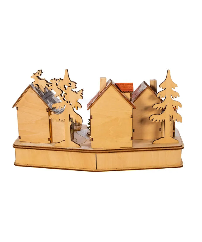 Wooden LED Musical Village House