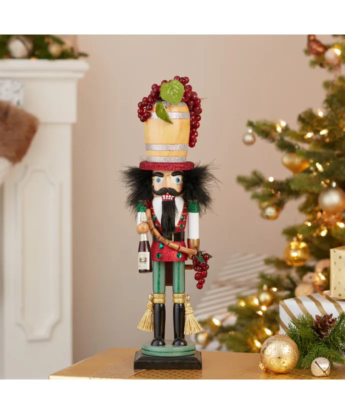 Kurt Adler Nutcracker 19" Wine Barrel Hat