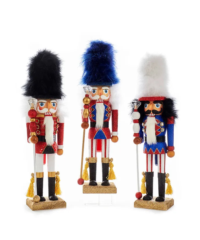 Kurt Adler Nutcracker 18" Soldier Black, White, Blue - Single, Various Colors