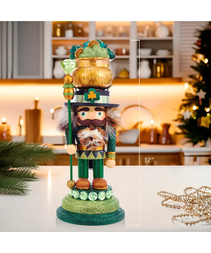 Kurt Adler Nutcracker 12" Irish Pot of Gold