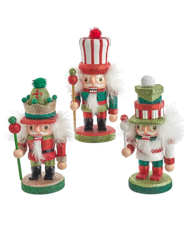 Kurt Adler Nutcracker 7" Red, White, Green - Single, Various Colors