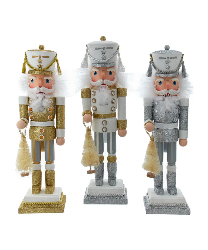 Nutcracker 15" White, Gold, or Silver - Single, Various Color Options