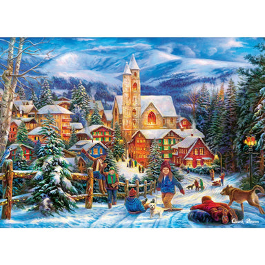 Sledding To Home Season's Greetings 1000 Piece Puzzle