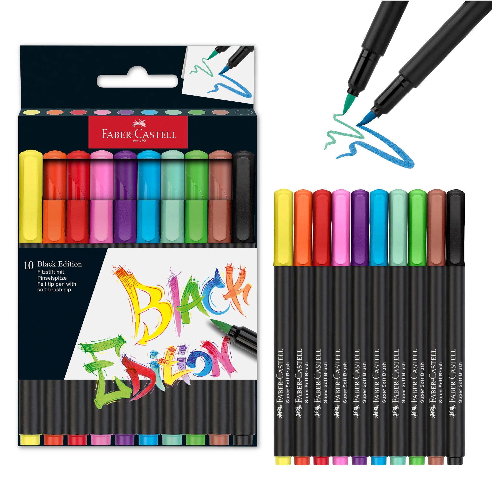 FABR BLK ED COLOR FELT TIP 10