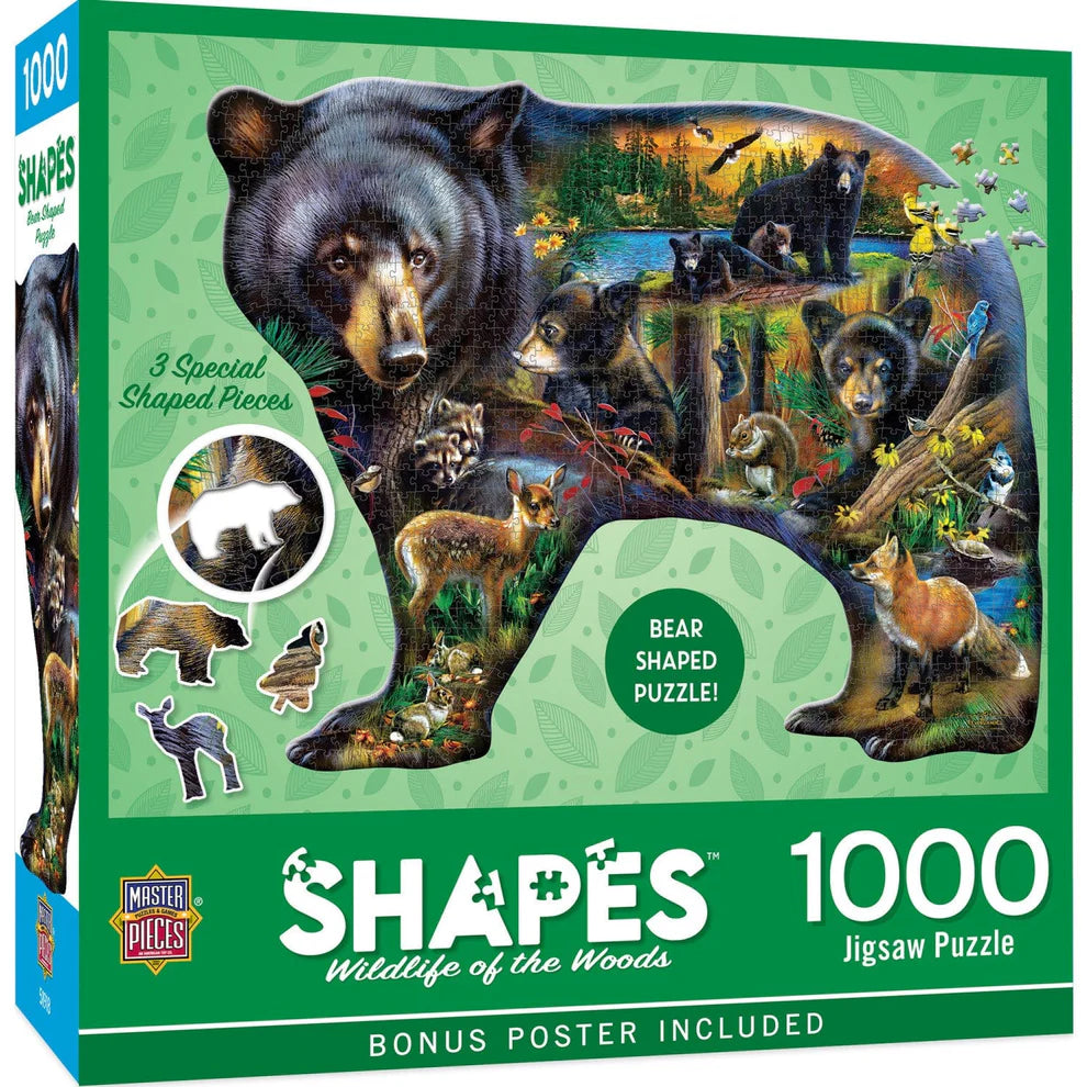 Wildlife Of The Woods 1000 Piece Contours Shaped Puzzle