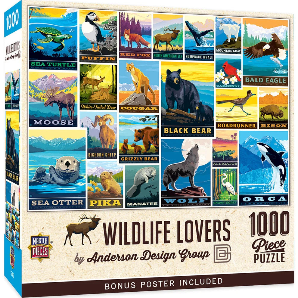 Vintage Posters Wildlife Lovers 1000 Piece Puzzle