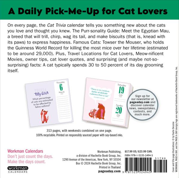 Cat Trivia 2025 Page A Day Calendar    