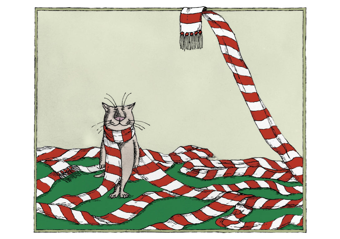 Edward Gorey Scarf Cat - Boxed Holiday Cards    