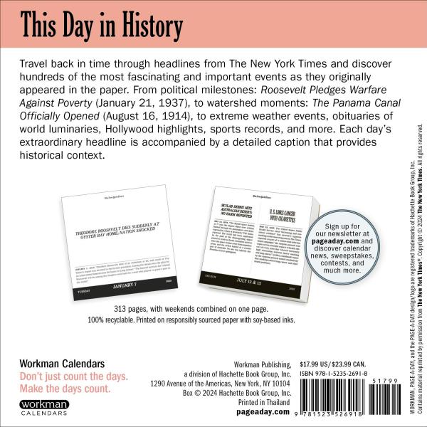 The New York Times Headlines In History 2025 Page A Day Calendar    